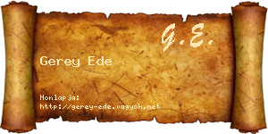 Gerey Ede névjegykártya